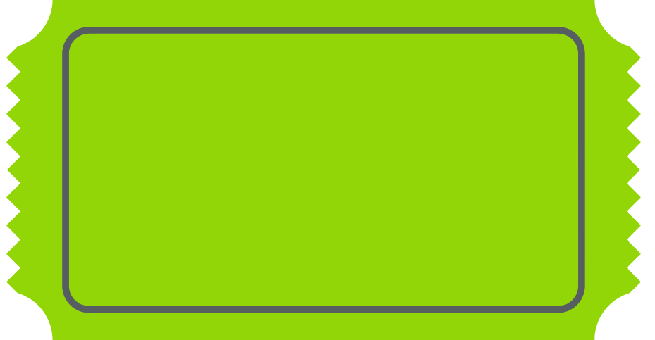 A green ticket graphic