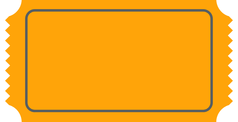 An orange ticket graphic