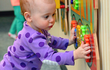 A toddler playing